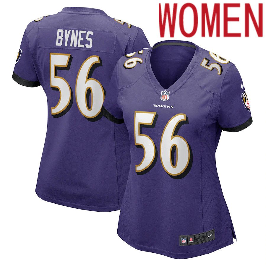 Women Baltimore Ravens #56 Josh Bynes Nike Purple Game NFL Jersey->women nfl jersey->Women Jersey